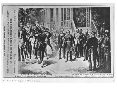 Meeting between Emperor Napoleon III and Kaiser Wilhelm I at Bellevue Castle near Sedan on 2nd September 1870 by German School